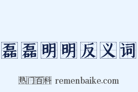 磊磊明明反义词是什么意思的图片
